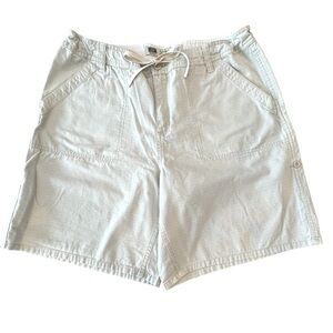 Faded Glory Size Plus 16W Light Khaki Drawstring Waist, Roll-tab Cargo Shorts